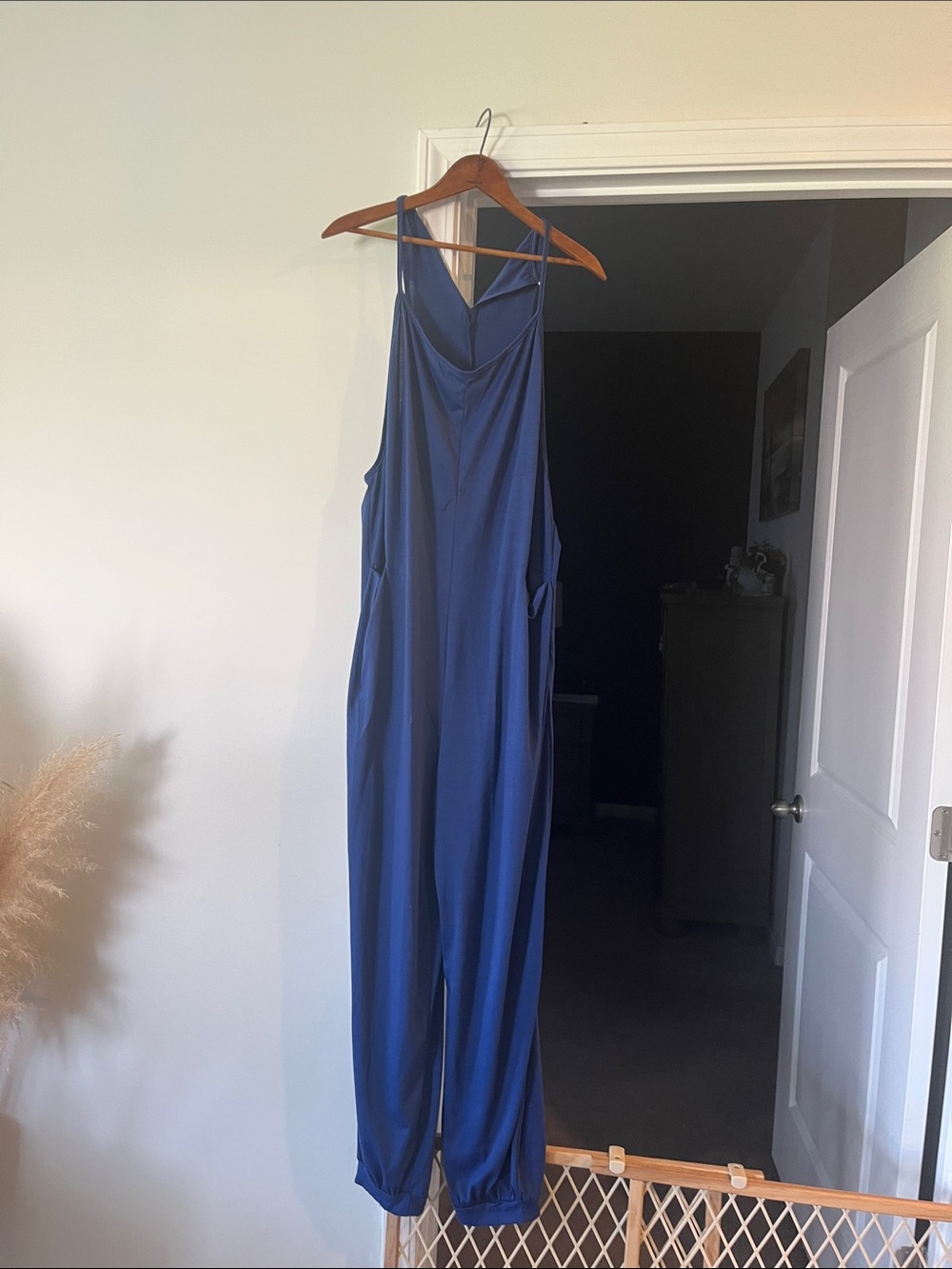 Blue Women's Jumpsuit - Sleek Strappy Design